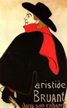 Aristide Bruant in his Cabaret painting by Toulouse-Lautrec