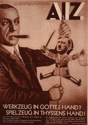 Collage de John Heartfield. Portada de la revista AIZ (El Periódico Ilustrado de los Trabajadores), núm. 31, 1933. / Deutsches Historisches Museum (Berlín).