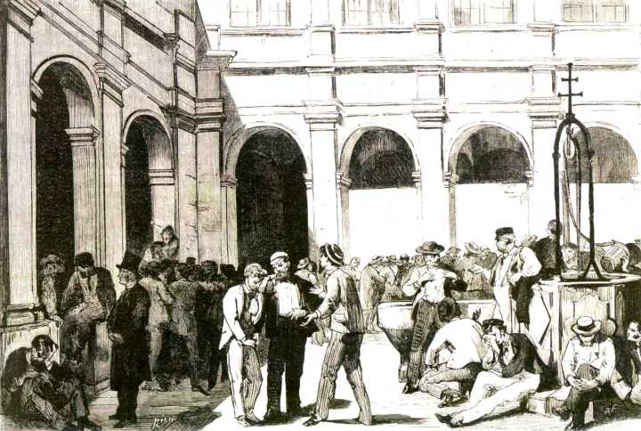 Mayores propietarios detenidos como rehenes según un grabado de “La Ilustración Española y Americana” (1 de agosto de 1873).